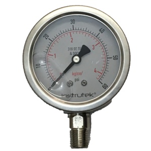Manómetro Glicerina Acero Inoxidable Rango 0 A 60 Psi